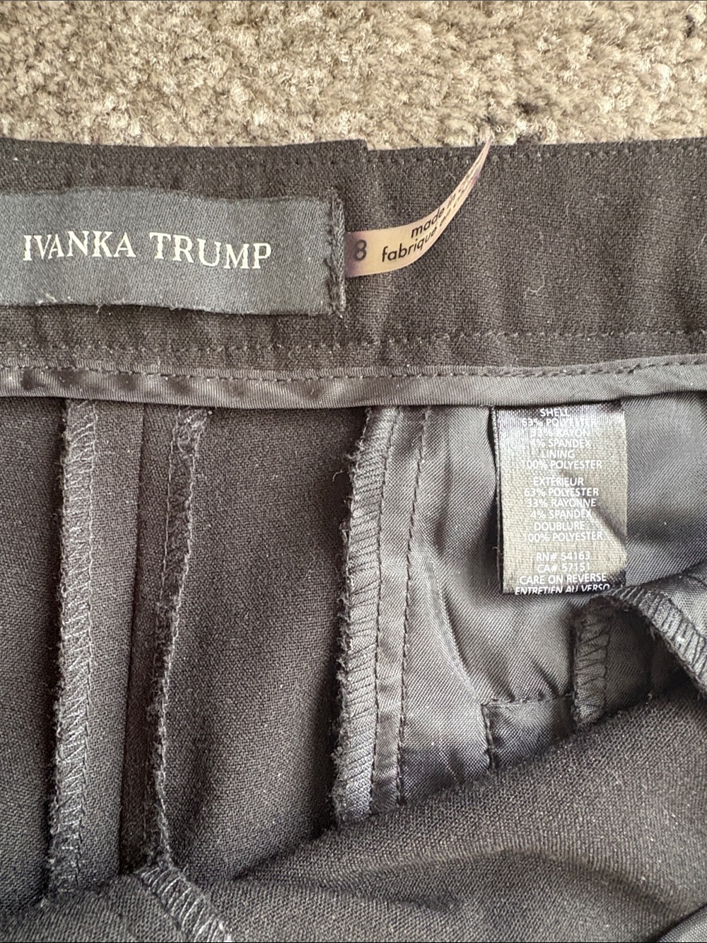 Ivanka Trump Black Women's Tailored Dress Pants Size 8 - Picture 3 of 5